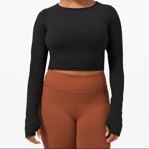 NWT lululemon wunder train cropped long sleeve 10